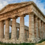 Stunning view of an ancient Greek temple in Segesta, Sicily, Italy, showcasing classical architecture.